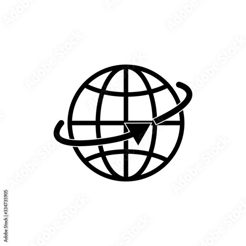 Earth vector icons set. global communication icon set. Globe and earth planet icon set. isolated on white background.