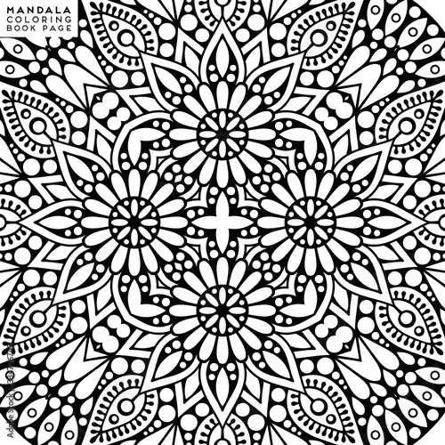 Fotografía Flower Mandala. Coloringbook page template