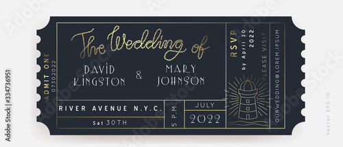 Nautical wedding vector design