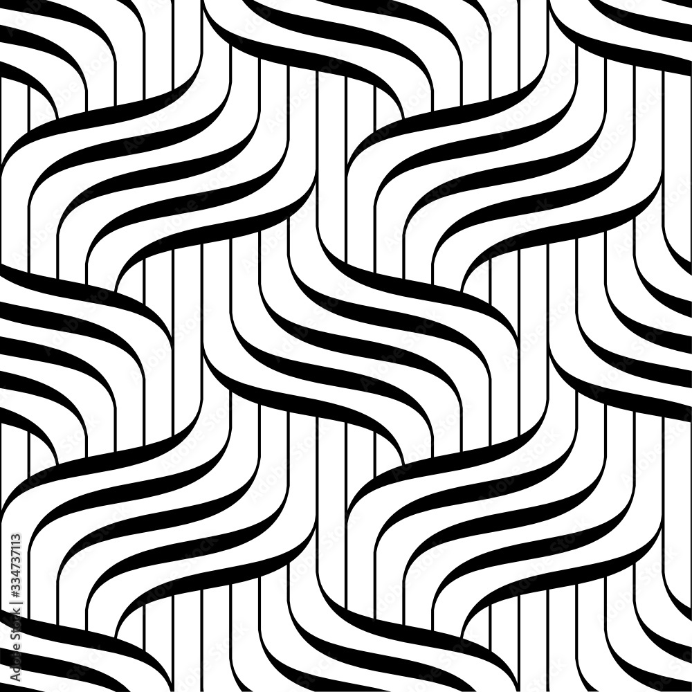 Vector seamless texture. Modern geometric background. Monochrome repeating pattern with intersecting stripes. Vector seamless texture. Modern geometric background. Monochrome repeating pattern with intersecting stripes.