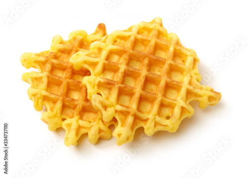 Waffles on a white background 
