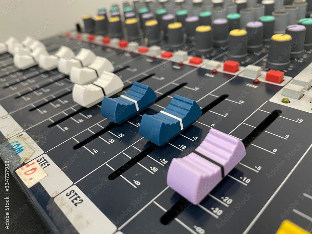 Obraz premium mixing console for music studio concept 