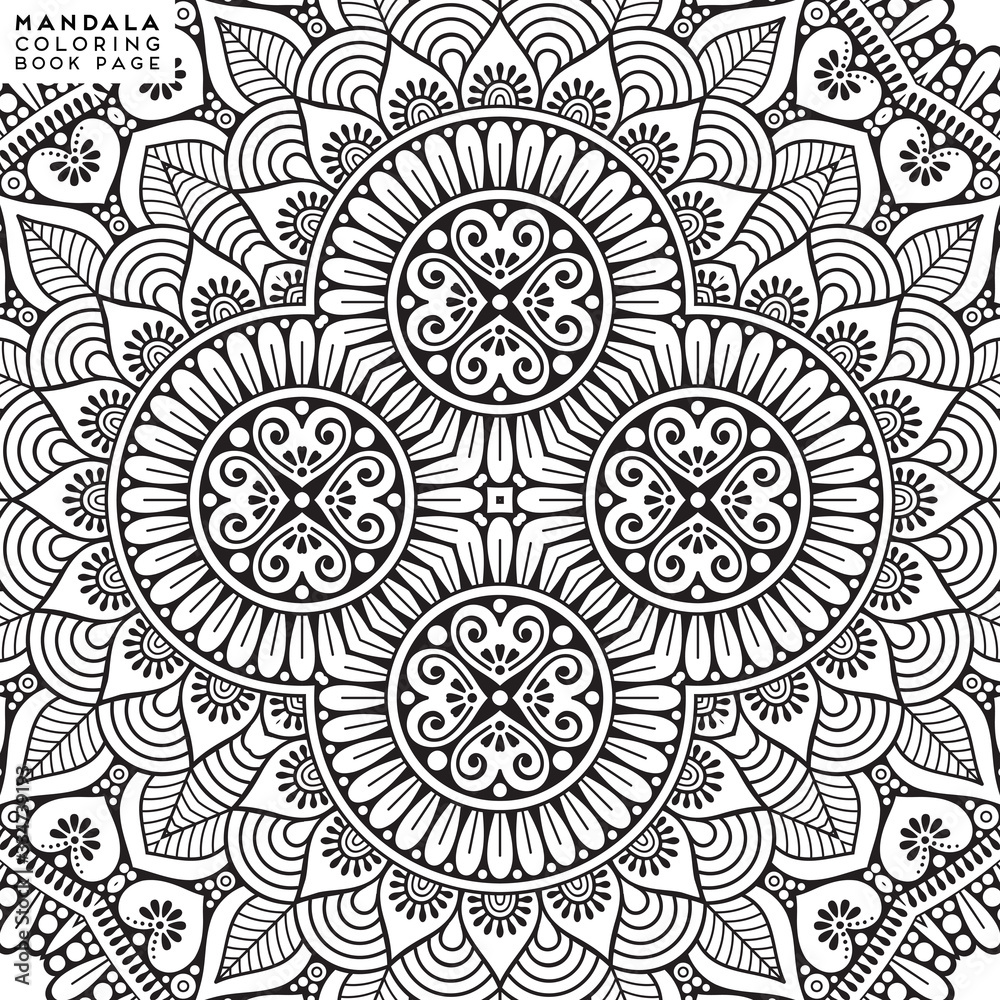 Flower Mandala. Coloringbook page template Flower Mandala. Coloringbook page template