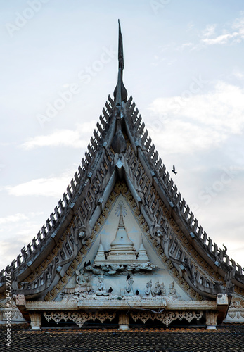 Gable of the old temple In Phitsanulok province