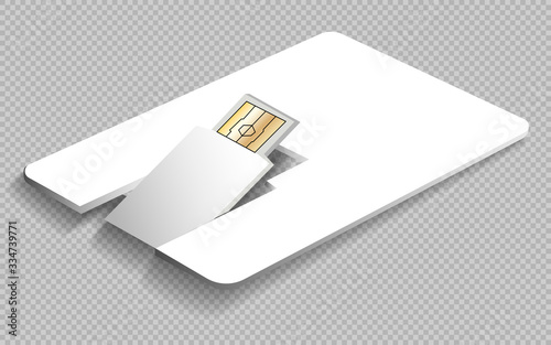 USB card on a gray background. Mocap branding. Isolated vector illustration. EPS 10.