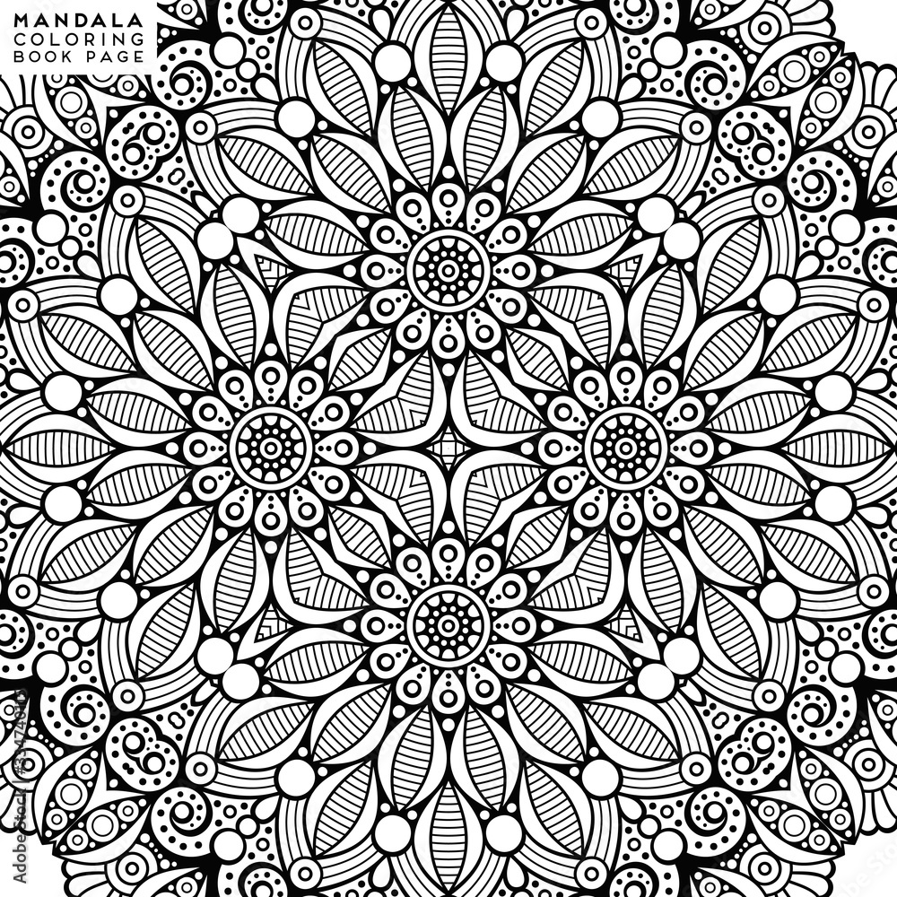 Flower Mandala. Coloringbook page template