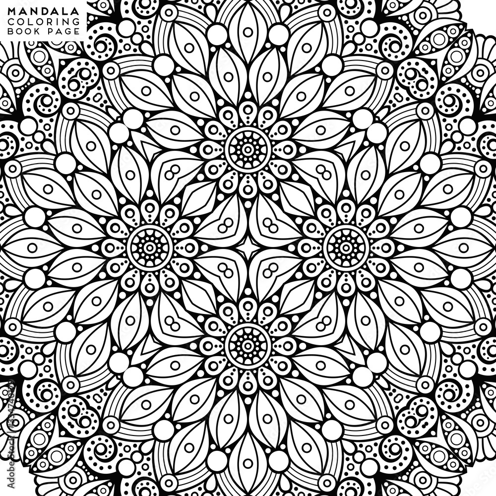 Flower Mandala. Coloringbook page template Flower Mandala. Coloringbook page template
