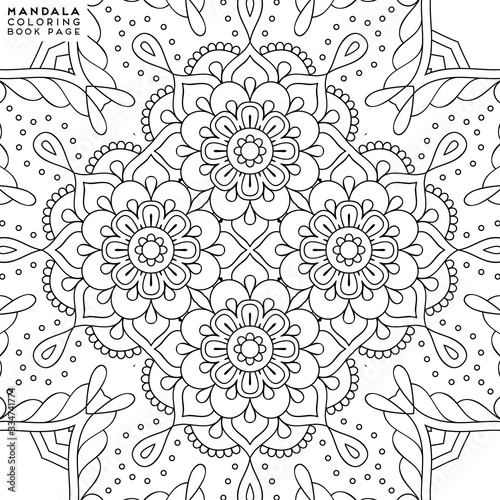 Flower Mandala. Coloringbook page template