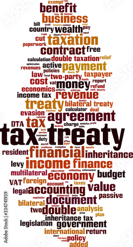 Tax treaty word cloud