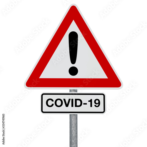 Caution Coronavirus - COVID-19 - digitally generated image - clipping path included