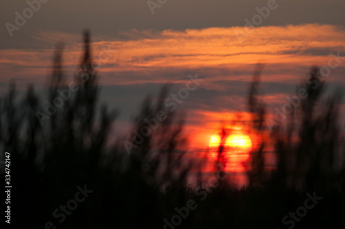 sunset in mountains