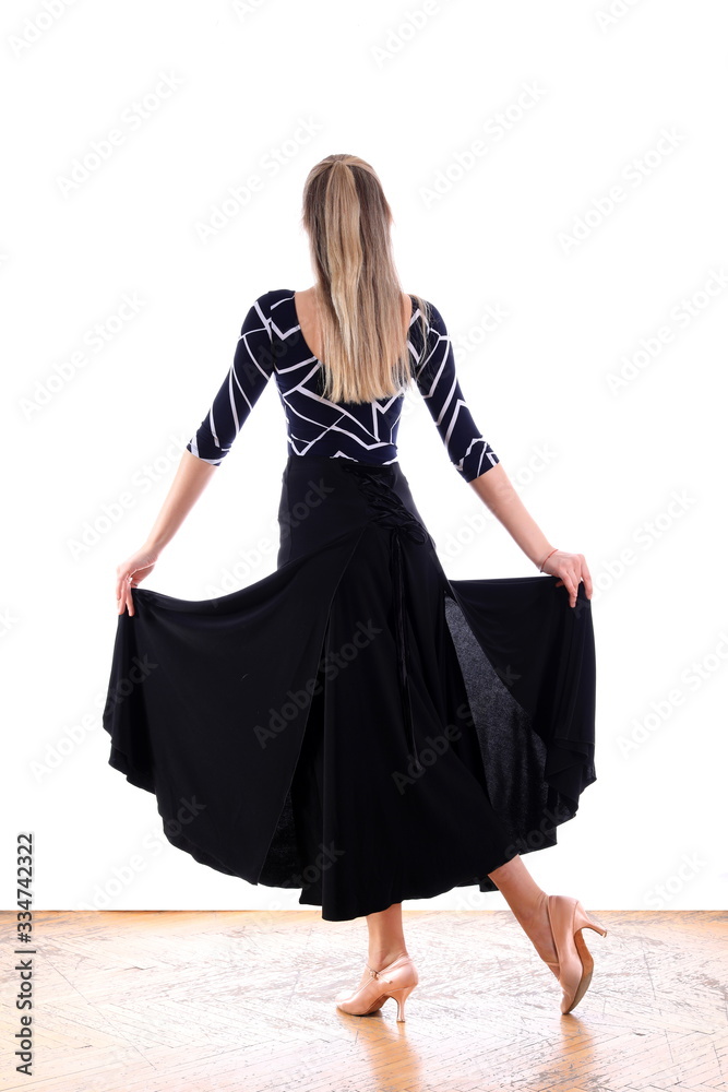Naklejka premium Dancer in ballroom against white background