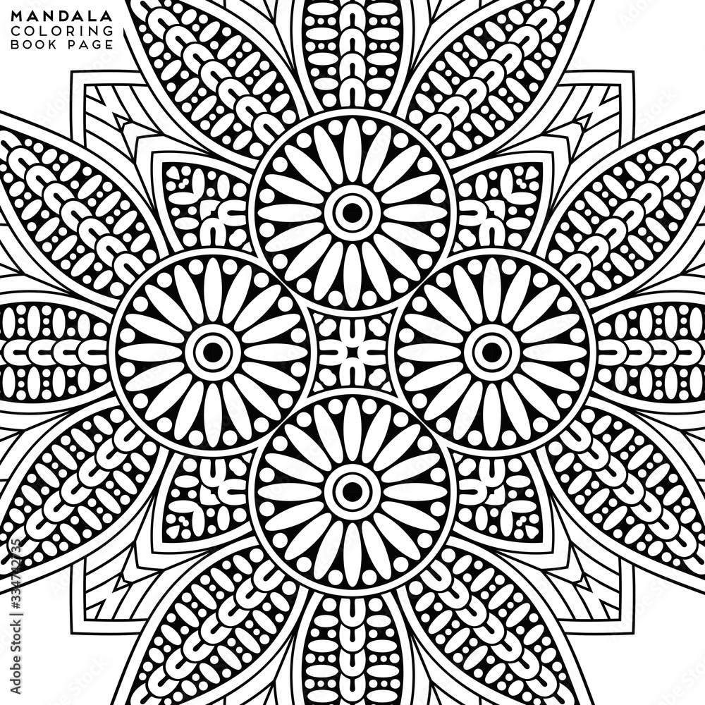Fototapeta premium Flower Mandala. Coloringbook page template