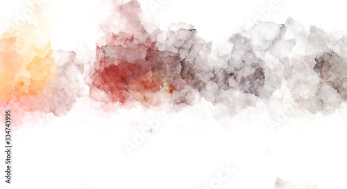 Watercolor painted background with blots and splatters. Brush stroked painting. 2D Illustration. © Hybrid Graphics