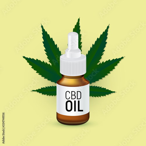 CBD oil products, cannabis oil for medical and cosmetic purposes.Vector illustration