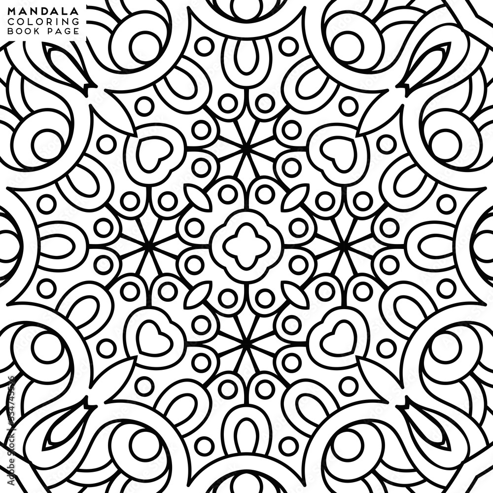 Flower Mandala. Coloringbook page template Flower Mandala. Coloringbook page template