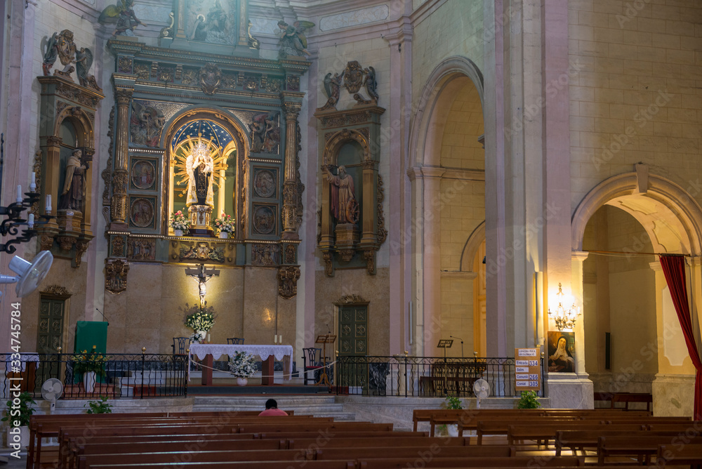 Mahon / Spain 28.09.2015.Interior of the Church of Our Lady of Carmen, Mahon