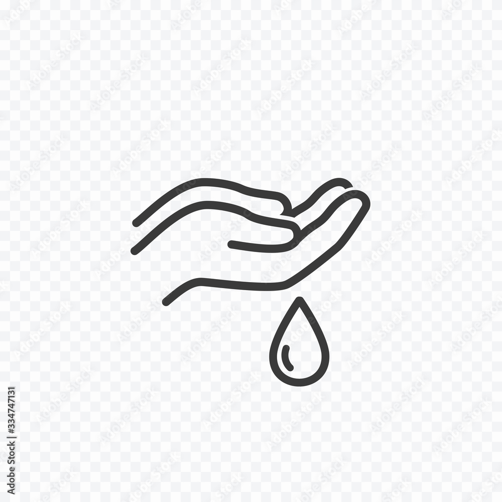 Icon of hygiene procedure, disease prevention and antiseptic gel. Vector handwash symbol. Healthcare wash hands with soap sign.. Icon of hygiene procedure, disease prevention and antiseptic gel. Vector handwash symbol. Healthcare wash hands with soap sign..