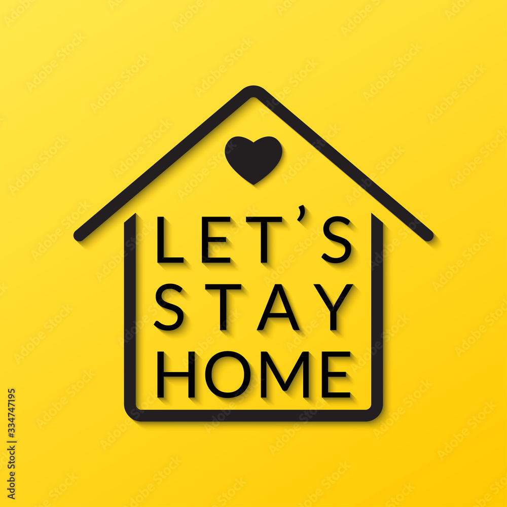 Let's Stay Home icon with house logo. Coronavirus prevention and quarantine concept. Vector illustration. Let's Stay Home icon with house logo. Coronavirus prevention and quarantine concept. Vector illustration.