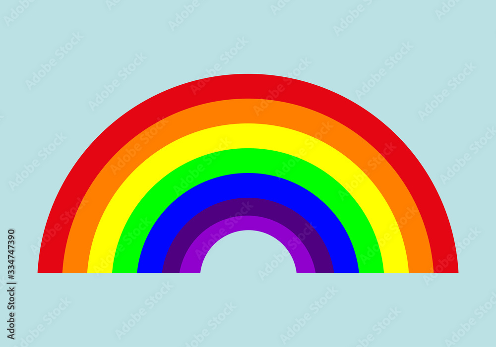 Rainbow icon. The spectrum of the arch. Internet concept. Trendy simple vector symbol for web site design or button for mobile application logo. Flat design isolated on white background. Vector Rainbow icon. The spectrum of the arch. Internet concept. Trendy simple vector symbol for web site design or button for mobile application logo. Flat design isolated on white background. Vector