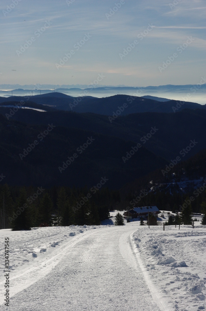 winter snow mountains view