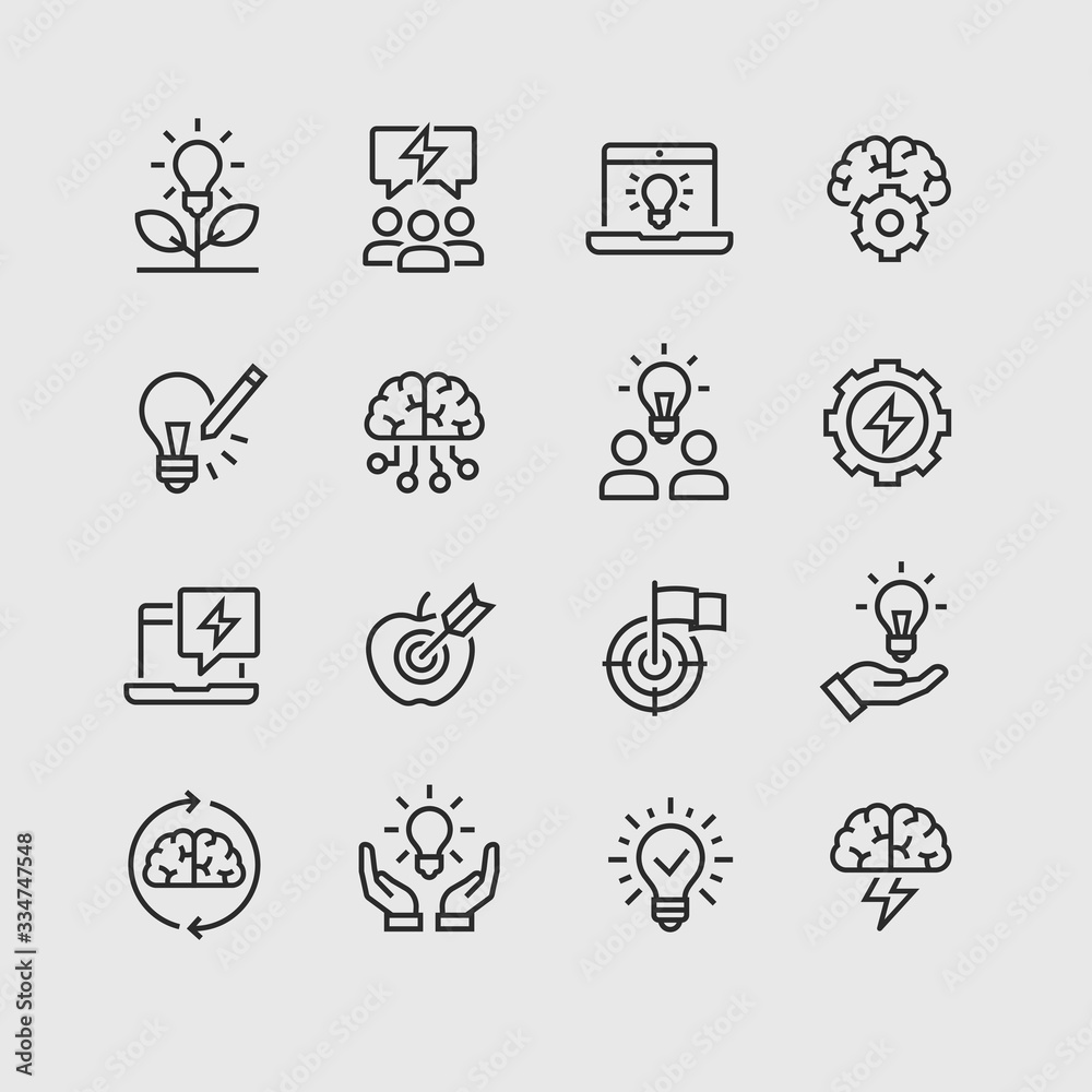 vector icons of education and science symbols