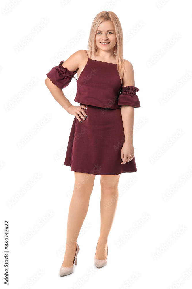 Beautiful young woman on white background Beautiful young woman on white background