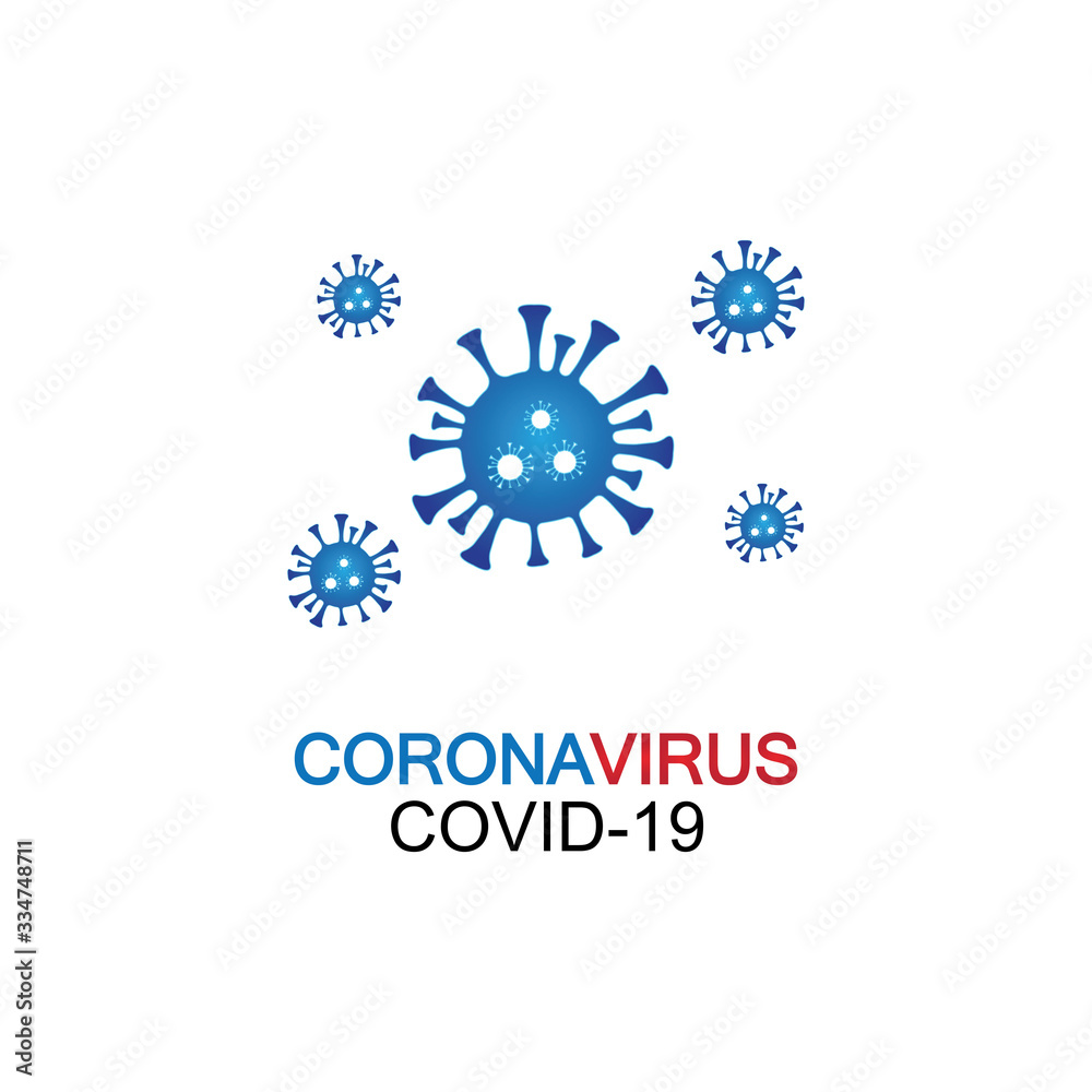 virus,coronavirus, Bacteria, Germs and Microbe isolated on white background. Vector Icon Illustration