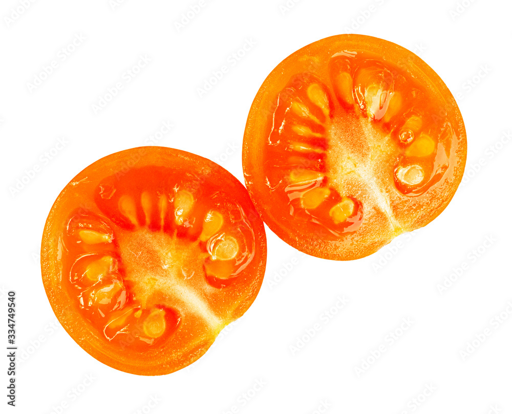 Red Cherry Tomato. The scientific name is Lycopersicon esculentum. isolated on white background. Clipping path. Red Cherry Tomato. The scientific name is Lycopersicon esculentum. isolated on white background. Clipping path.
