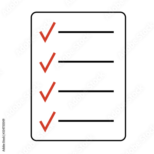 checklist on white paper icon