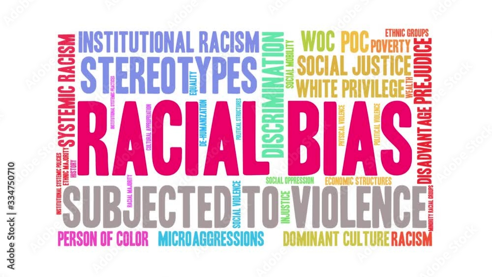 Racial Bias animated word cloud on a white background. Racial Bias animated word cloud on a white background.