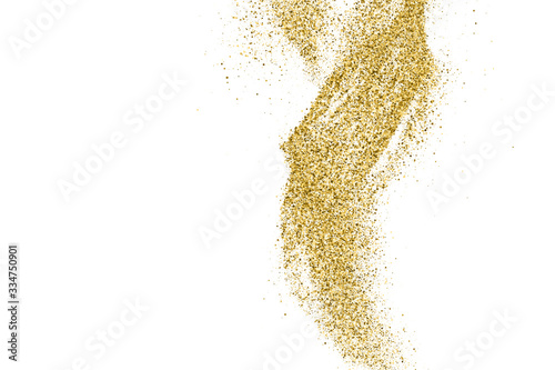 Wallpaper Mural Gold Glitter Texture Isolated On White. Amber Particles Color. Celebratory Background. Golden Explosion Of Confetti. Vector Illustration, Eps 10. Torontodigital.ca