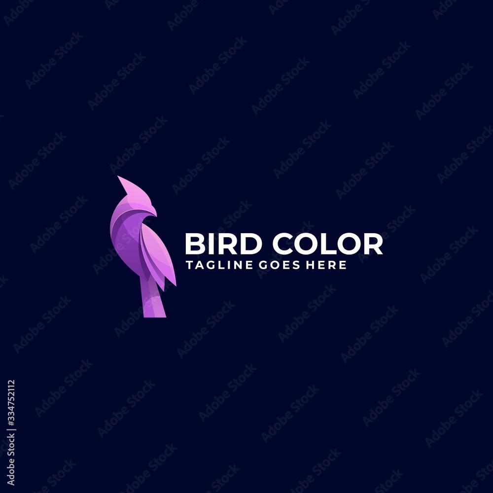Fototapeta premium Vector Logo Illustration Bird Gradient Colorful Style.