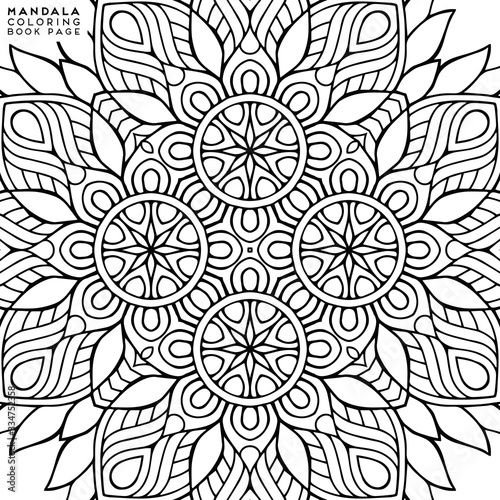 Flower Mandala. Coloringbook page template
