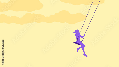 young woman swinging