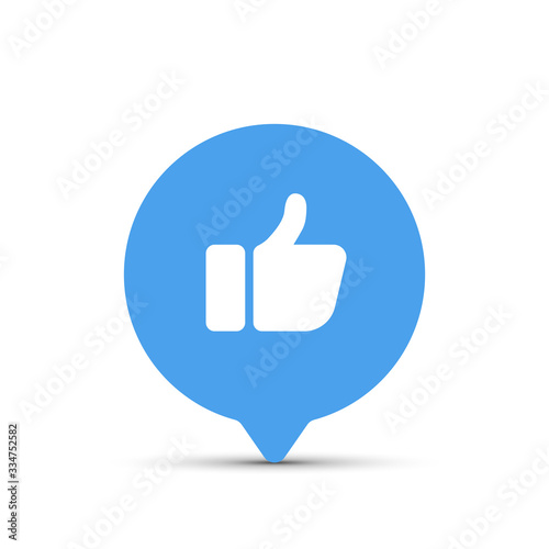 Thumb up symbol, finger up icon vector illustration. Facebooke like.