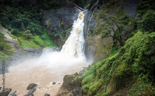 Beautiful Dunhinda waterfall in Sri Lanka