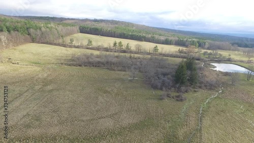 Aerial flyover of field 