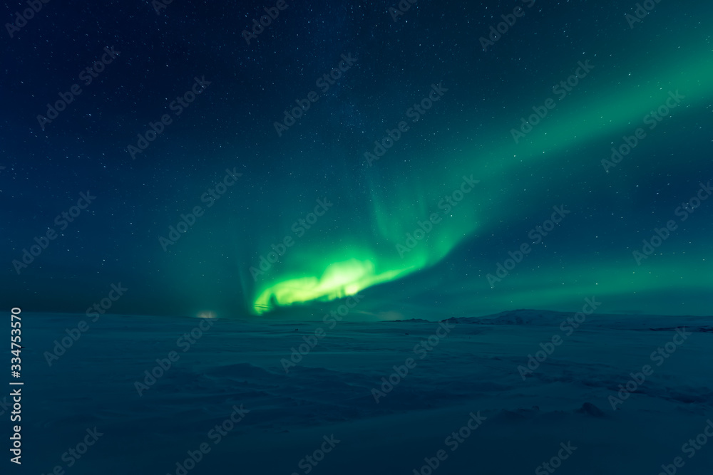 Northern lights aurora borealis - obrazy, fototapety, plakaty 