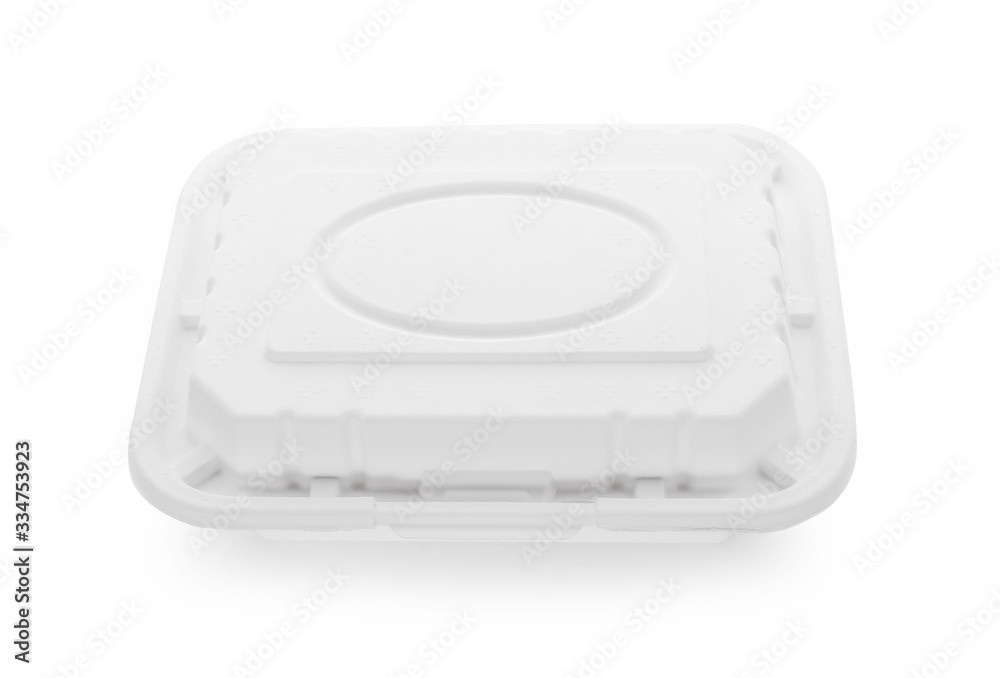 Paper food box on white background.