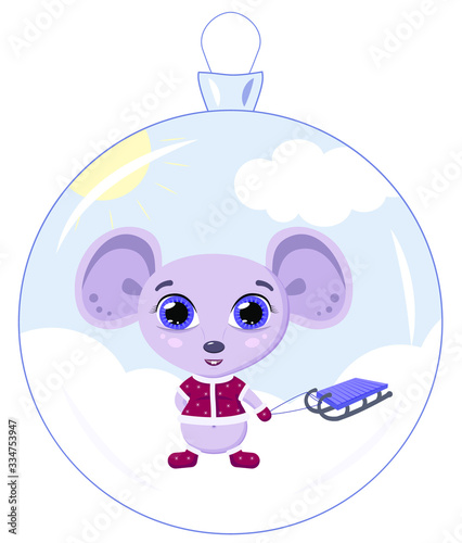 Mouse in winter ball winter entertainments