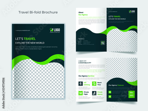Travel bifold brochure template photo