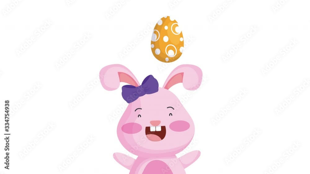happy easter animated card with rabbit and egg painted happy easter animated card with rabbit and egg painted