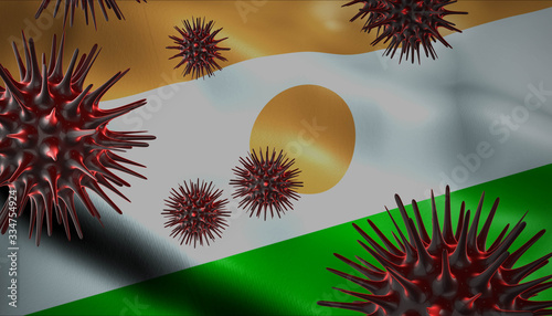 Corona Virus Outbreak with Niger Flag Coronavirus Concept
