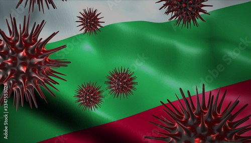 Corona Virus Outbreak with Bulgaria Flag Coronavirus Concept
