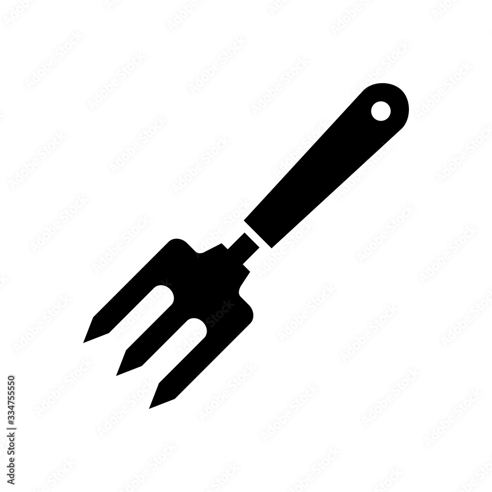 Garden fork icon solid style