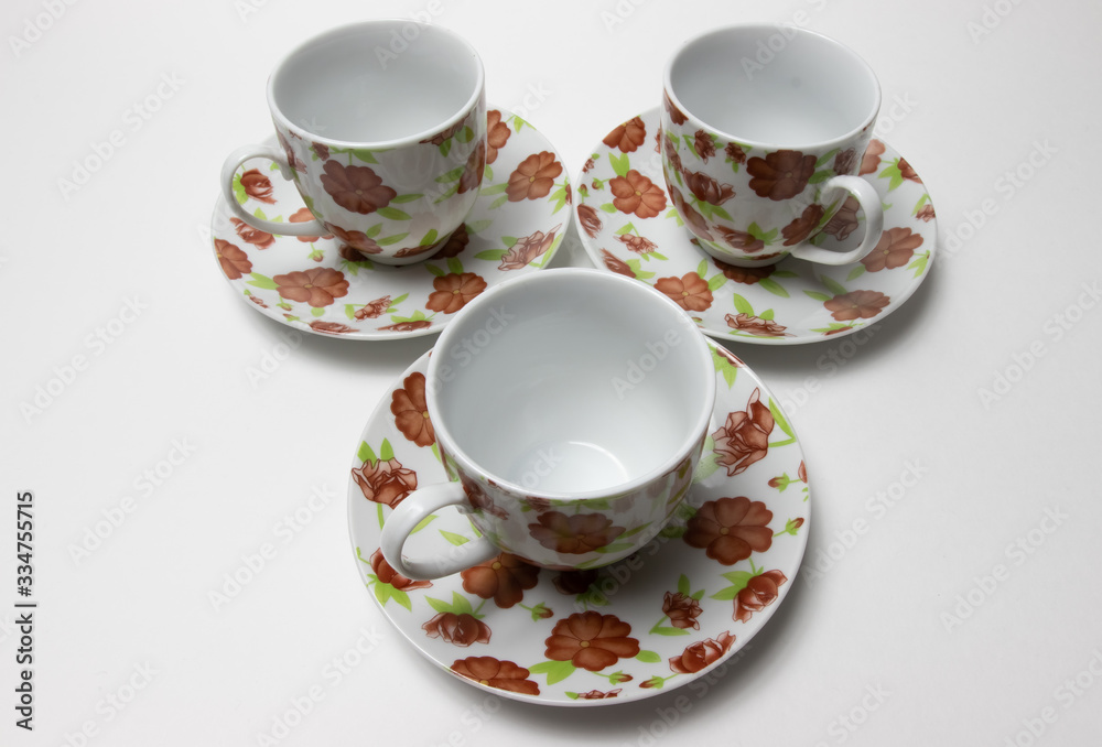 beautiful tea set on a white background beautiful tea set on a white background