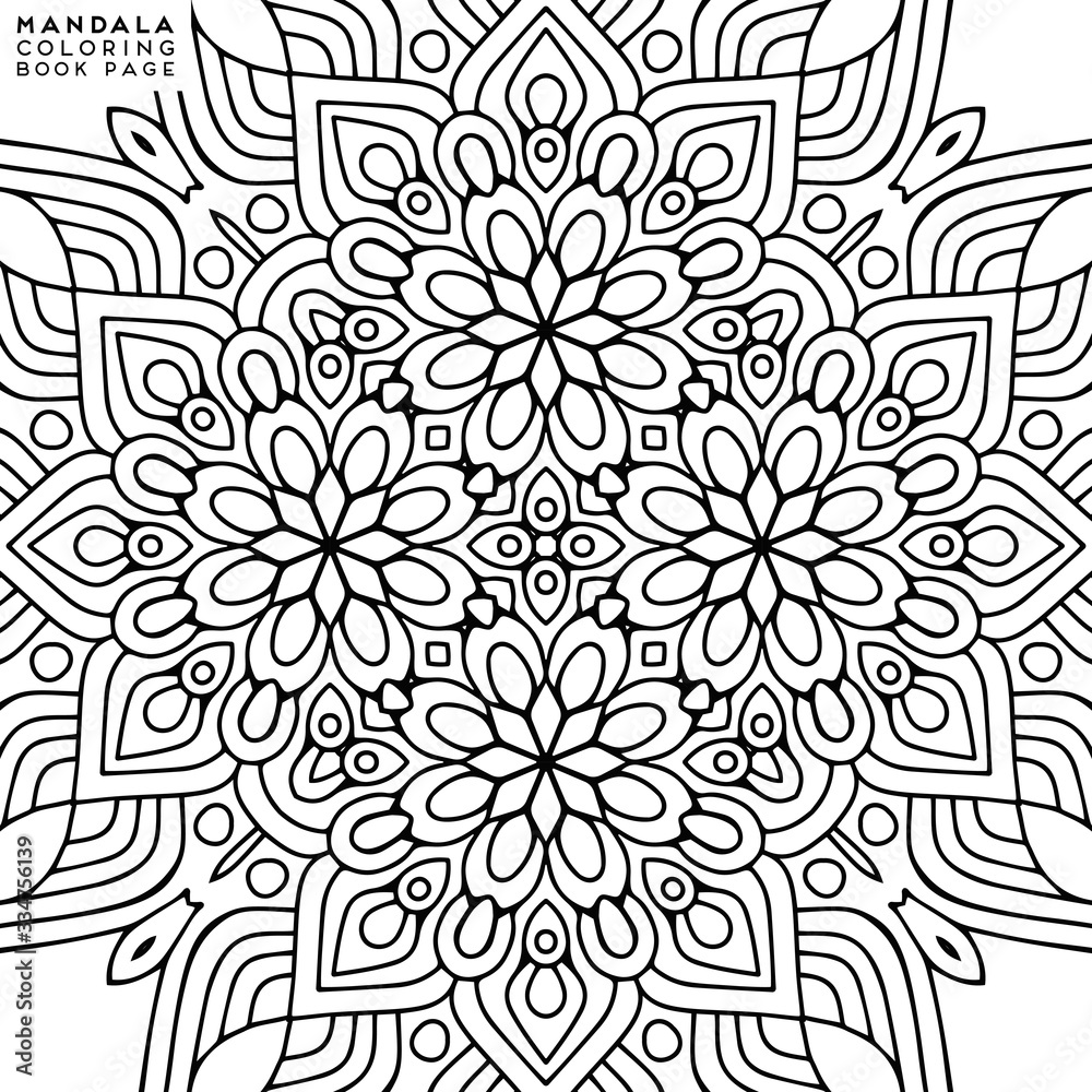 Flower Mandala. Coloringbook page template Flower Mandala. Coloringbook page template