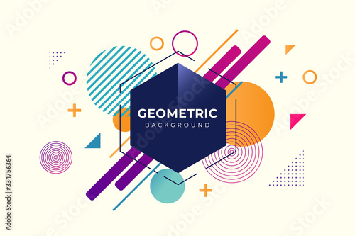 Abstract geometric background. Colorful dynamic shapes. EPS 10 stock vector