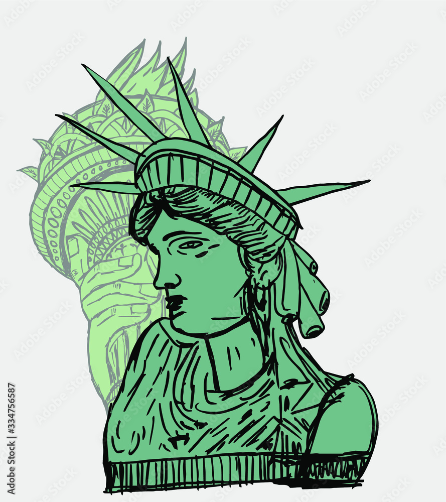 America Statue of Liberty graphic design vector art